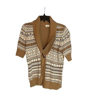 Cato L Tan/ Brown Sweater. One button closure